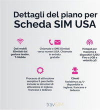 Carica l'immagine nel visualizzatore di Gallery, SIM USA 7 giorni | Dati 5G/4G LTE illimitati ad alta velocità negli Stati Uniti (comprese le Hawaii) | Chiamate e SMS il