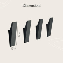 Carica l'immagine nel visualizzatore di Gallery, Designfabrik Hamburg Ganci adesivi | 4 pz | Nero | senza forare