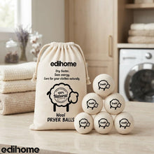 Carica l'immagine nel visualizzatore di Gallery, edihome, Palline per Asciugatrice in Lana 100% Naturale – Set da 6 Palle Asciugatrice che Riducono i Tempi di Asciugatur