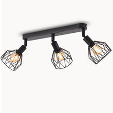 Carica l'immagine nel visualizzatore di Gallery, ANWIO Faretti LED Soffitto Regolabili Base Rettangolare,Faretti da Parete con 3 Lampadine LED Attacco E14,Plafoniera Par