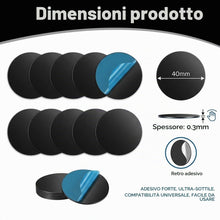 Carica l'immagine nel visualizzatore di Gallery, 10 Pezzi Set di Piastre Metalliche Autoadesive, Piastra in Metallo per Magneti Sottili, Dischi Metallici Compatibili con