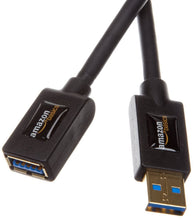 Carica l'immagine nel visualizzatore di Gallery, Amazon Basics Cavo prolunga USB-A 3.0 maschio A-femmina A (3 m) per Personal computer, Nero