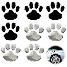Carica l'immagine nel visualizzatore di Gallery, 8 Pcs 3D Cromato Impronta Zampa Cane Adesivi Auto Esterni Emblema Decorativo per Auto, Moto e Scooter (Argento, Nero)