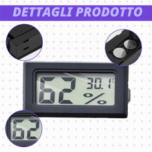 Carica l'immagine nel visualizzatore di Gallery, Mini termometro igrometro interno: 12 pezzi termometro digitale quadrato con conversione ℃/℉, termometro per ambiente pe