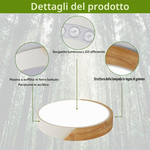 Carica l'immagine nel visualizzatore di Gallery, Riserva Plafoniera LED Soffitto Legno Bianco 30W, Rotonda 4500K