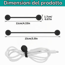 Carica l'immagine nel visualizzatore di Gallery, Lusofie 10 Pezzi Fascette Cavi Magnetiche Clip per Cavi in Silicone Portacavi Organizer Fascette Riutilizzabili Gestore 