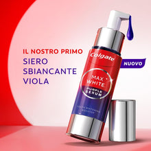 Carica l'immagine nel visualizzatore di Gallery, Colgate Max White Purple Serum 40ml, Booster Sbiancante Denti istantaneo, Sbianca istantaneamente, Formula a doppia azio