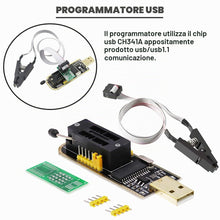 Carica l'immagine nel visualizzatore di Gallery, Programmatore USB CH341A SOP8 SOIC8 Test Clip 1.8V Scheda adattatore SOP8 150mil 200mil SOP16 300mil 24 25 chip programm