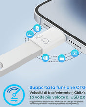 Carica l'immagine nel visualizzatore di Gallery, Adattatore Audio per DJI Mic da USB-C a Lightning/da Lightning a USB-A