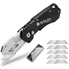 Carica l'immagine nel visualizzatore di Gallery, BIBURY Professional Taglierino, Coltello Taglierino in Acciaio Inossidabile con 10 Lame di Ricmabio, con Maniglia Antisc