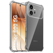 Carica l'immagine nel visualizzatore di Gallery, Cover per Honor 600 5G, con 2 Pezzi Vetro Pellicola, Anti Ingiallimento Antiurto Silicona TPU Morbido Custodia, Traspare