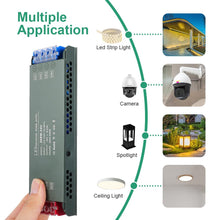 Carica l'immagine nel visualizzatore di Gallery, URAQT Trasformatore da 220V a 24V, Alimentatore LED 200W, Ultra Sottile Driver di Tensione Costante, Senza Rumore, per B