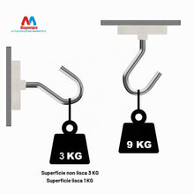 Carica l'immagine nel visualizzatore di Gallery, Magnetpro 6 pezzi Gancio magnetico 9 kg Magneti al neodimio potenti