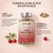 Carica l'immagine nel visualizzatore di Gallery, Integratore Ferro e Vitamina C Naturale - Ferro Bisglicinato 42mg Integratori Stanchezza Fisica e Mentale, Globuli Rossi