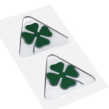 Carica l'immagine nel visualizzatore di Gallery, Alfa Romeo Adesivi 3D Ufficiali Quadrifoglio Verde Destro + Sinistro, 95 x 85 mm