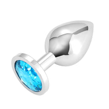 Carica l'immagine nel visualizzatore di Gallery, 3x Plug Anale Metallo | Butt Plug Cristallo Blu | Puro Piacere in 3 Taglie per Donna, Coppia, Uomo | Giocattoli Anali Ar