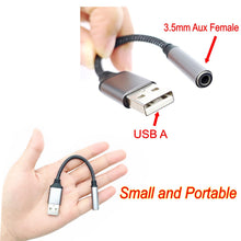 Carica l'immagine nel visualizzatore di Gallery, JZK USB a 3.5 mm jack audio adattatore cavo, connettore adattatore AUX a Tipo A a jack per cuffie, interfaccia audio USB