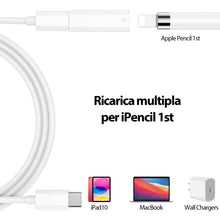 Carica l'immagine nel visualizzatore di Gallery, Adattatore USB-C per Apple Pencil 1 Gen, Accoppiamento Bluetooth
