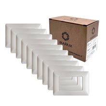 Carica l'immagine nel visualizzatore di Gallery, 10PZ Placche 3 Posti Bianco compatibile con Bticino Matix tipo AM4803BBN sottile per supporti 503SA