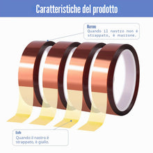 Carica l'immagine nel visualizzatore di Gallery, Nastro Kapton 4 Rotoli 10 Mm X 30 M Marrone Resistente Al Calore