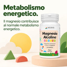 Carica l'immagine nel visualizzatore di Gallery, Naturvis Magnesio Alcalino Junior per Bambini, 60 Compresse, 65 g