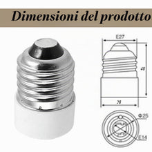 Carica l'immagine nel visualizzatore di Gallery, Fineled, adattatori convertitori per lampadine E14 in prese E27, 3 pezzi