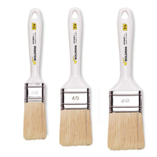 Carica l'immagine nel visualizzatore di Gallery, Set 3 Pennelli Boldrini per pittura con Manico in plastica 3/4/5 cm – Ideali per Pareti, Legno e Ferro – Pennelli per Sm