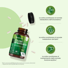 Carica l'immagine nel visualizzatore di Gallery, Colina Integratore Vegano, 714mg per Dose, 180 Capsule, 3 Mesi di Scorta