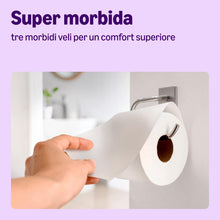Carica l'immagine nel visualizzatore di Gallery, by Amazon, Carta Igienica Super Morbida a 3 Veli, 9 Rotoli (1 Confezione da 9), 200 Strappi per Rotolo, Certificata FSC