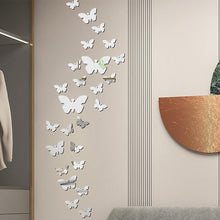 Carica l'immagine nel visualizzatore di Gallery, 36 Pezzi Farfalle 3D Specchio Adesivi Murali Tridimensionali Acrilico Rimovibile Fai da Te Decorazione da Muro per Casa/