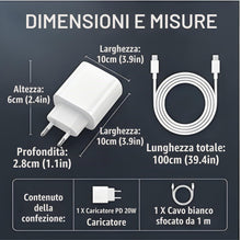Carica l'immagine nel visualizzatore di Gallery, Caricabatterie 20W con Cavo Lightning 1m per iPhone