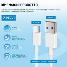 Carica l'immagine nel visualizzatore di Gallery, 2 Pezzi 120W Cavo USB Type-C 1.5M per Xiaomi, Ricarica Rapida, Cavo Turbo Charge, Quick Charge, per Xiaomi 17/17 Pro/15U