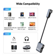 Carica l'immagine nel visualizzatore di Gallery, BENFEI Adattatore da USB C a jack audio con ricarica rapida da 60 W, USB-C a cuffie femmina da 3,5 mm compatibile con iP