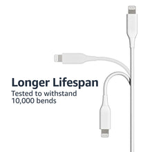 Carica l'immagine nel visualizzatore di Gallery, Amazon Basics Cavo di ricarica USB-A a Lightning, certificato MFi, serie Advanced, per iPhone, bianco, 0.9 m