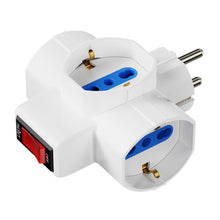 Carica l'immagine nel visualizzatore di Gallery, Ewent Adattatore Elettrico Triplo, Multipresa 3-in-1 con interruttore On/Off, 3 Posizioni Universali Schuko 10/16A, Spin