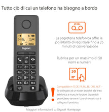Carica l'immagine nel visualizzatore di Gallery, Gigaset Pure 120 Telefono Cordless, Nero Antracite