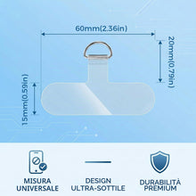 Carica l'immagine nel visualizzatore di Gallery, 20 toppa trasparente per Cordino Cellulare, cuscinetti universali per catena del telefono cellulare,Toppe di Ricambio pe