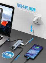 Carica l'immagine nel visualizzatore di Gallery, Lemorele Hub USB-C 5 in 1 in Alluminio, HDMI, Ethernet, 2 USB-A, PD 100W