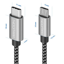 Carica l'immagine nel visualizzatore di Gallery, deleyCON 0,5m Cavo Adattatore USB-C a Micro USB 50cm Corto - Cavo di Ricarica e Dati - per Telefono Smartphone Tablet Fo