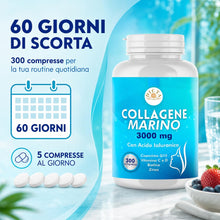 Carica l'immagine nel visualizzatore di Gallery, Collagene Marino con Acido Ialuronico 300Cpr 3000mg