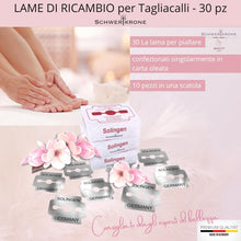 Carica l'immagine nel visualizzatore di Gallery, SCHWERTKRONE® Lame Credi per Pedicure 30 Pezzo [MADE IN GERMANY SOLINGEN] - Lame Affettatrici per la Rimozione dei Calli