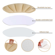 Carica l'immagine nel visualizzatore di Gallery, 3 PAIA cuscinetti salva tallone per scarpe, proteggi tallone autoadesivo e antiscivolo, solette, inserti morbidi per pre