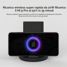 Carica l'immagine nel visualizzatore di Gallery, Xiaomi Caricatore Wireless 20W Stand, Ricarica Rapida Qi, Base di Ricarica Verticale/Orizzontale, USB-C, Compatibile iPh