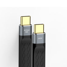 Carica l'immagine nel visualizzatore di Gallery, Cavo USBC 4 da 80Gbps, compatibile con Thunderbolt 5/4, [13 cm], cavo piatto FPC USB C, ricarica rapida PD 240W, trasfer