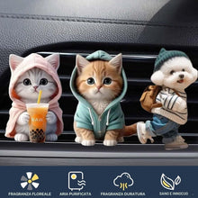 Carica l'immagine nel visualizzatore di Gallery, 3 Deodoranti per auto a forma di gatto, clip per bocchetta di ventilazione, diffusore per auto, diffusore per aromaterap