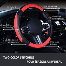 Carica l'immagine nel visualizzatore di Gallery, Pahajim Coprivolante Auto Universale in PU Pelle Microfibra Copri Volante 38CM, Copertura Volante Auto Antiscivolo Trasp