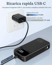 Carica l'immagine nel visualizzatore di Gallery, Power Bank 25800 mAh 22,5W con cavi incorporati, Batteria Esterna Ricarica Veloce PD3.0 QC4.0, USB-C bidirezionale, Disp