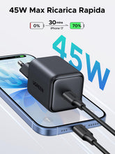 Carica l'immagine nel visualizzatore di Gallery, UGREEN Zapix Caricatore USB C 45W PPS Ricarica Rapida iPhone con Cavo 1.5M