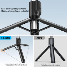 Carica l'immagine nel visualizzatore di Gallery, Bastone Selfie Treppiede,125 cm Treppiede Smartphone Selfie Stick