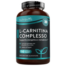 Carica l'immagine nel visualizzatore di Gallery, Nutravita L-Carnitina - 150 Capsule Vegane